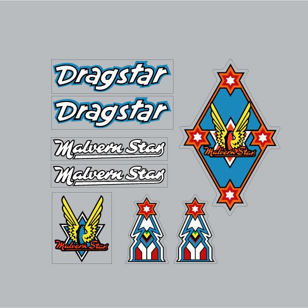 Malvern Star - Dragstar decal set - old school bmx - Bmx Products AU