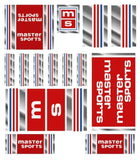 Master Sports - Dragster / Road decal Red blue Chrome decal set - old school bmx - Bmx Products AU