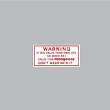 Mongoose 1 color Warning decal - Old school bmx - Bmx Products AU