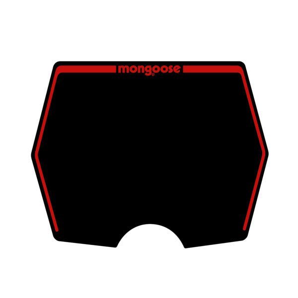 Mongoose 1982 - 1983 plate decal only - Black with Red print - old school bmx - Bmx Products AU
