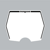 Mongoose 1982 - 1983 plate decal only - White with black print - old school bmx - Bmx Products AU