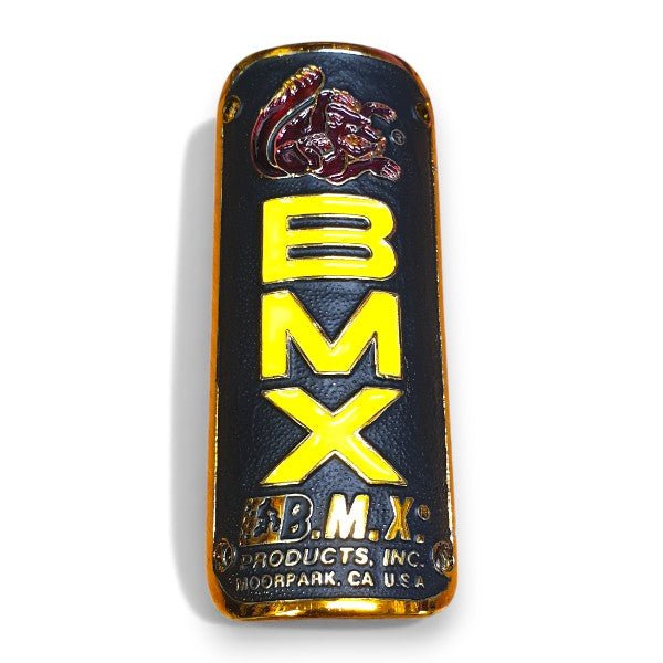 Mongoose - 1984 - 85 - 4 HOLE Head tube badge - Gold - Old school bmx - Bmx Products AU