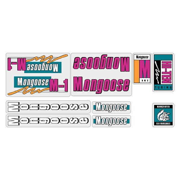 Mongoose - 1989 M1 for grey/black frame Decal set - old school bmx - Bmx Products AU