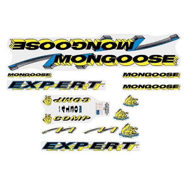 Mongoose - 1992 Expert Comp - for chrome frame Decal set - old school bmx - Bmx Products AU
