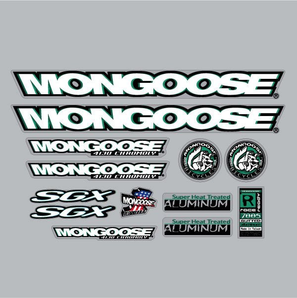 Mongoose - 1997 SGX - For green frame - Decal set - old school bmx - Bmx Products AU