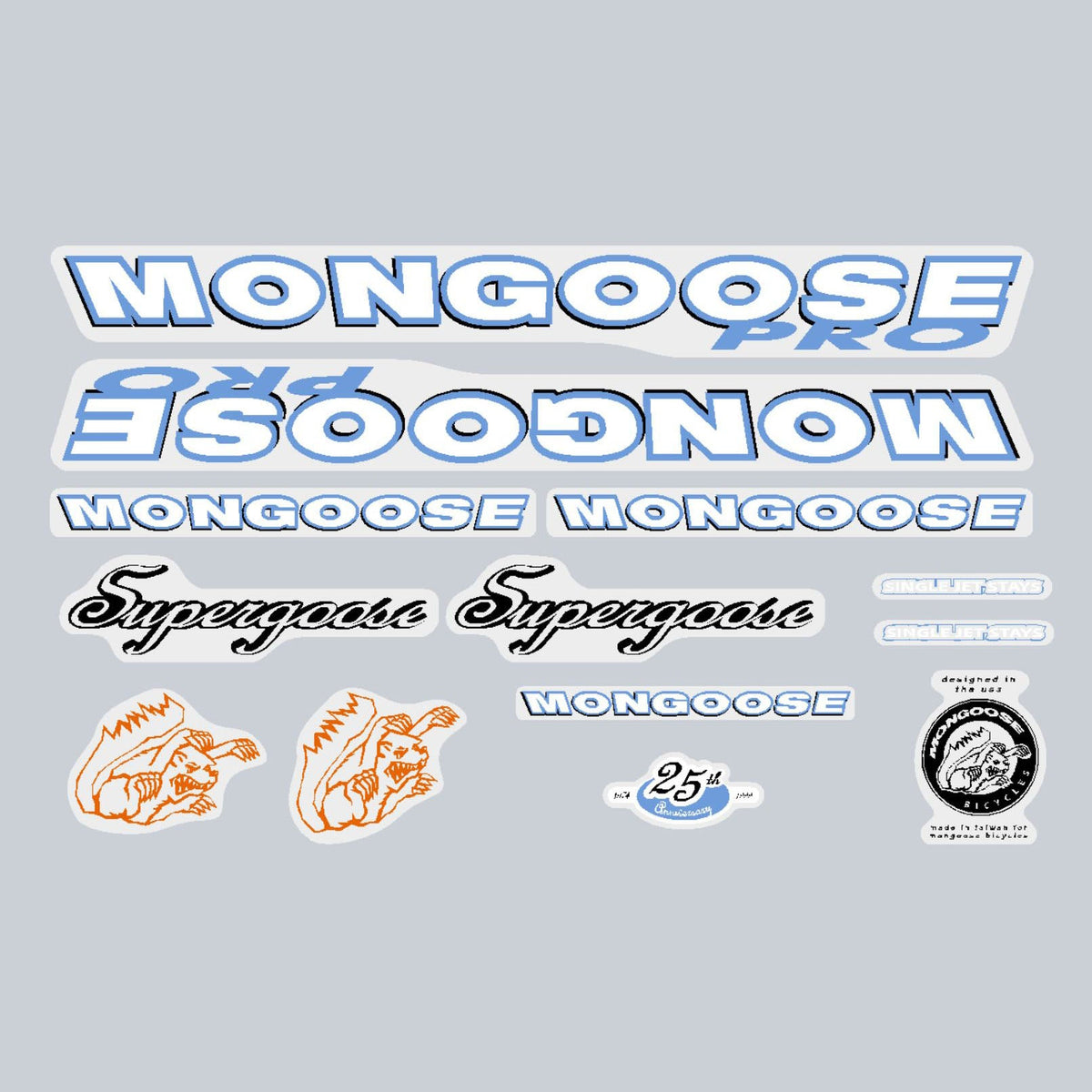Mongoose - 1999 Supergoose Pro Decal set for copper frame - old school bmx - Bmx Products AU