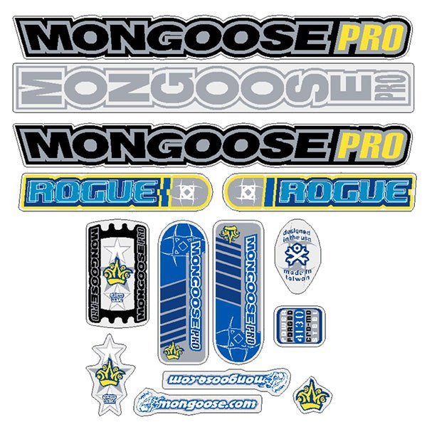 Mongoose - 2001 Rogue - Decal set - old school bmx - Bmx Products AU