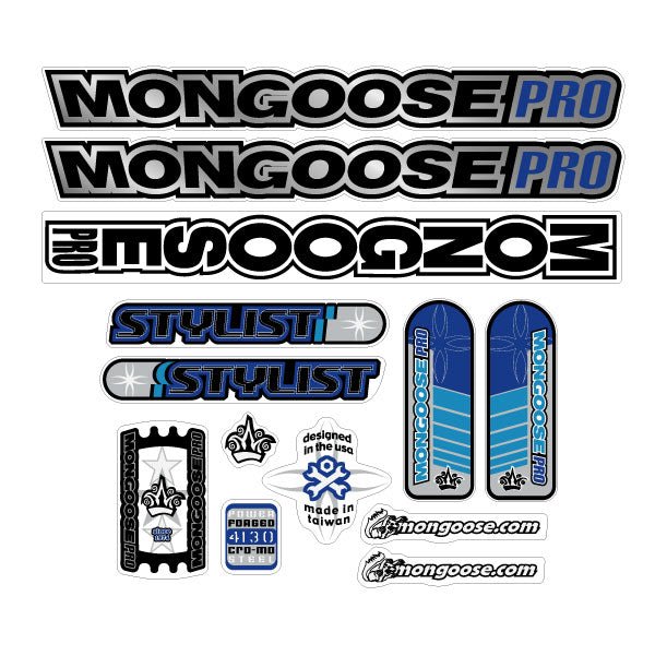 Mongoose - 2001 Stylist Decal set for Yellow frame - old school bmx - Bmx Products AU