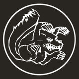 Mongoose - 90's Maurice with outer ring Sprocket decal - White DIECUT - Old school bmx - Bmx Products AU