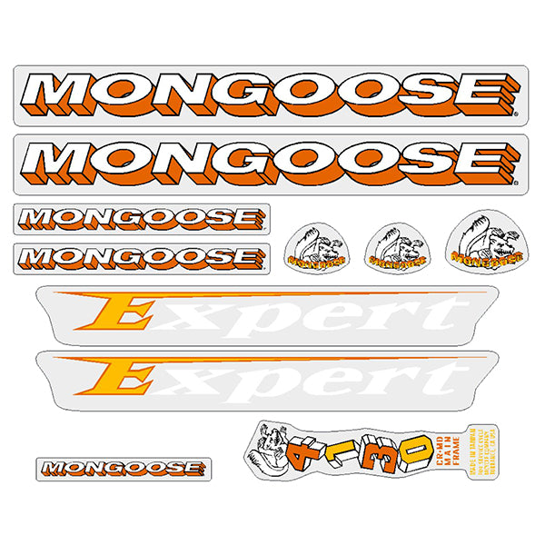 Mongoose - 1994 Expert - For green frame Decal set - old school bmx