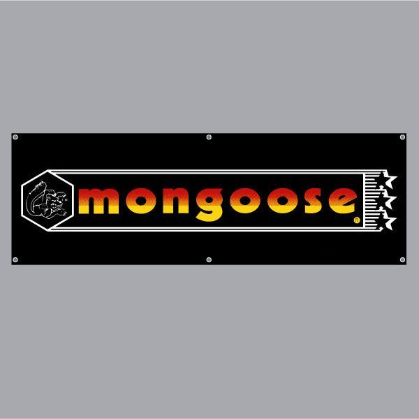 Mongoose - "Built to fly" Black/Yellow/Orange CALI PAD NO WORDS Banner - old school bmx - Bmx Products AU