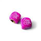 Mongoose - Maurice Logo Dice Tire Valve Caps (Pair) - Magenta - old school bmx - Bmx Products AU
