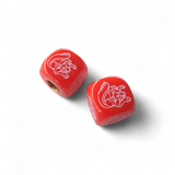 Mongoose - Maurice Logo Dice Tire Valve Caps (Pair) - RED - old school bmx - Bmx Products AU