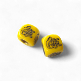 Mongoose - Maurice logo Dice Tire Valve Caps (Pair) - Yellow - old school bmx - Bmx Products AU