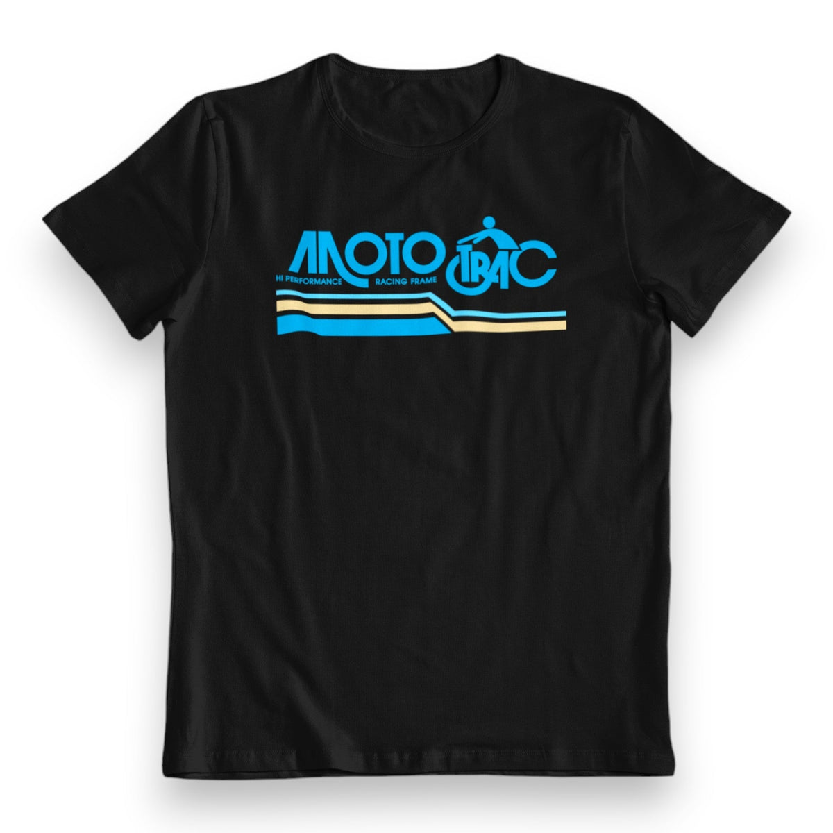 Mototrac - Blue and gold on black - T-Shirt - old school bmx - Bmx Products AU