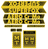 MT Racing - SUPERFOX Aero Cromo YELLOW Gold on PRISM decal set - old school bmx - Bmx Products AU