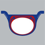 Neal Proto race plate - BLUE with Red - Old School BMX - Bmx Products AU
