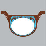 Neal Proto race plate - BROWN with Blue - Old School BMX - Bmx Products AU