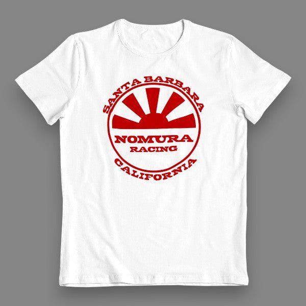Nomura - Early Logo Red on White - Mens T-Shirt - Old school bmx - Bmx Products AU
