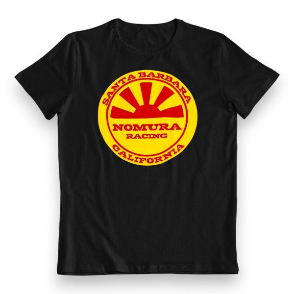 Nomura - Early Logo Red/Yellow on Black - Mens T-Shirt - Old school bmx - Bmx Products AU