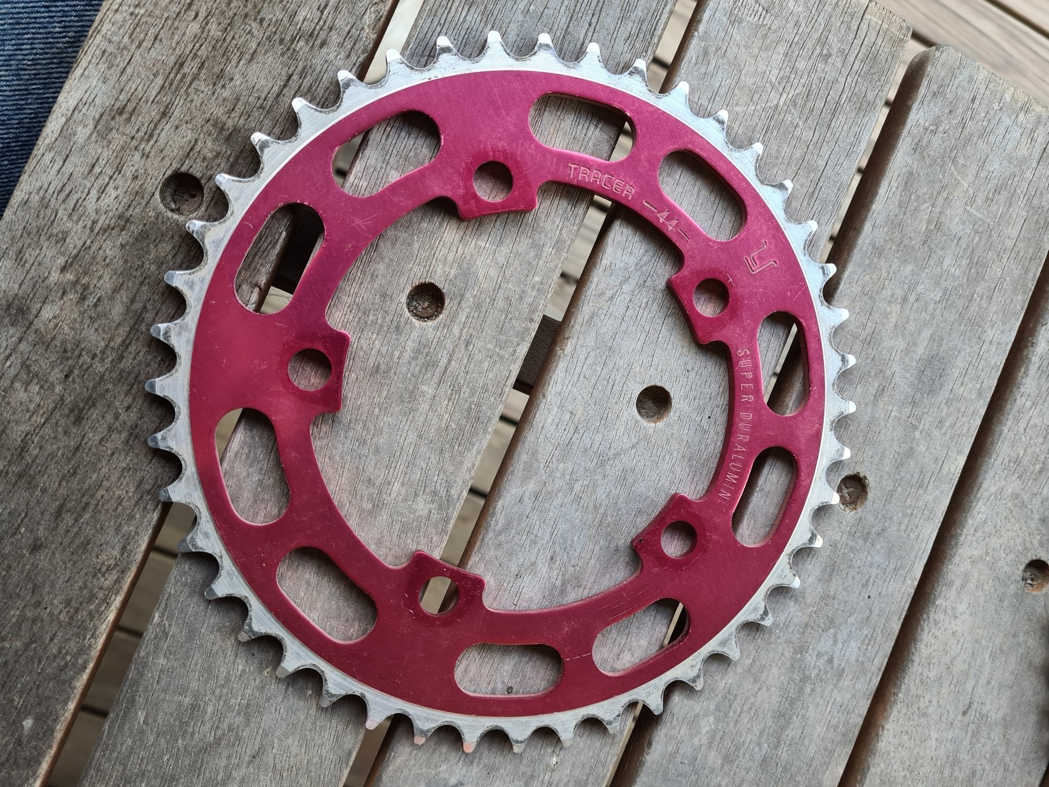 NOS - 44T Chainwheel in Red (1) - Bmx Products AU