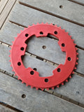 NOS-ADDICKS - 43T Chainwheel in Red (29) - Bmx Products AU