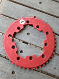 NOS-ADDICKS - 43T Chainwheel in Red (29) - Bmx Products AU