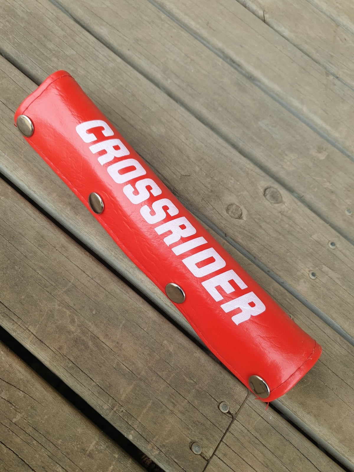 NOS - Crossrider - Handle BAR pad Red with white lettering - old school bmx - Bmx Products AU