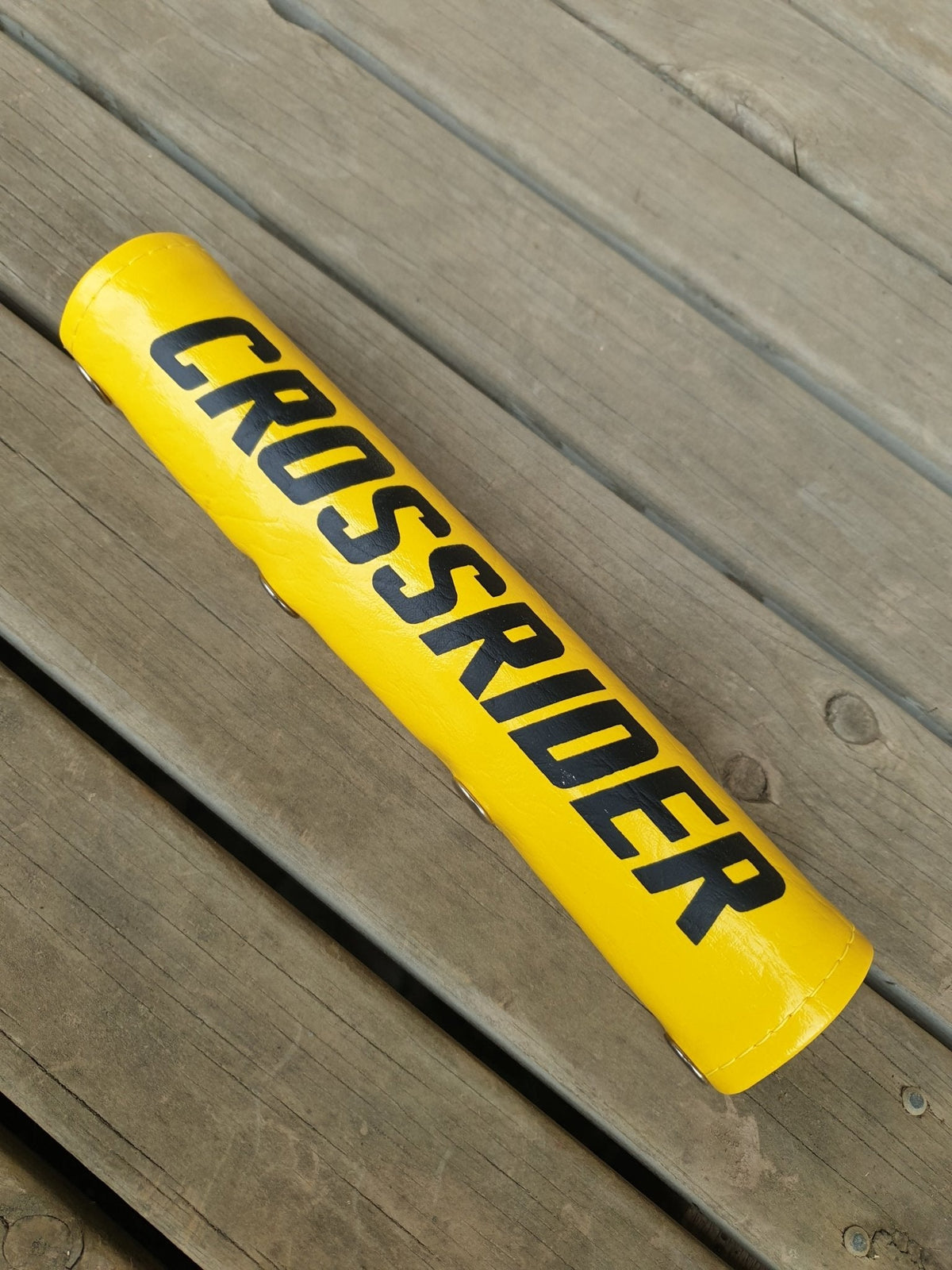 NOS - Crossrider - Handle BAR pad Yellow with black lettering - old school bmx - Bmx Products AU