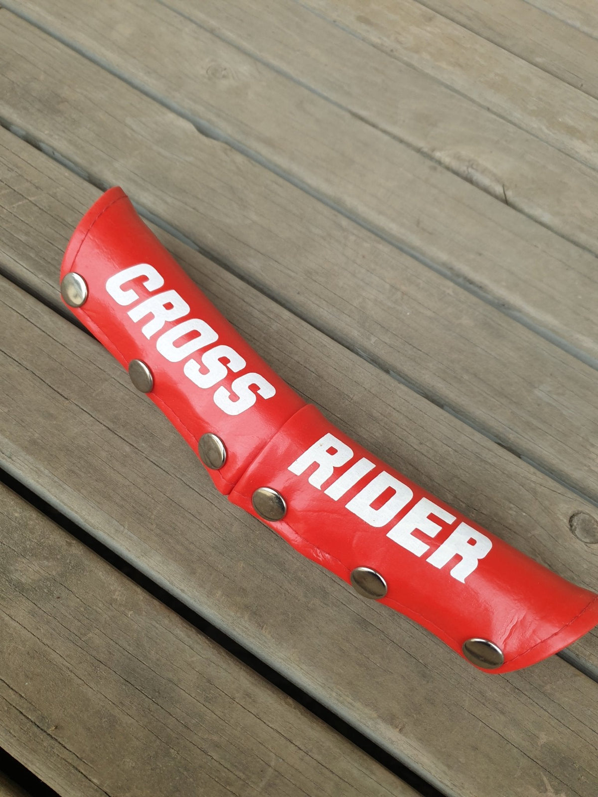 NOS - Crossrider - Handle V BAR pad Red with white lettering - old school bmx - Bmx Products AU