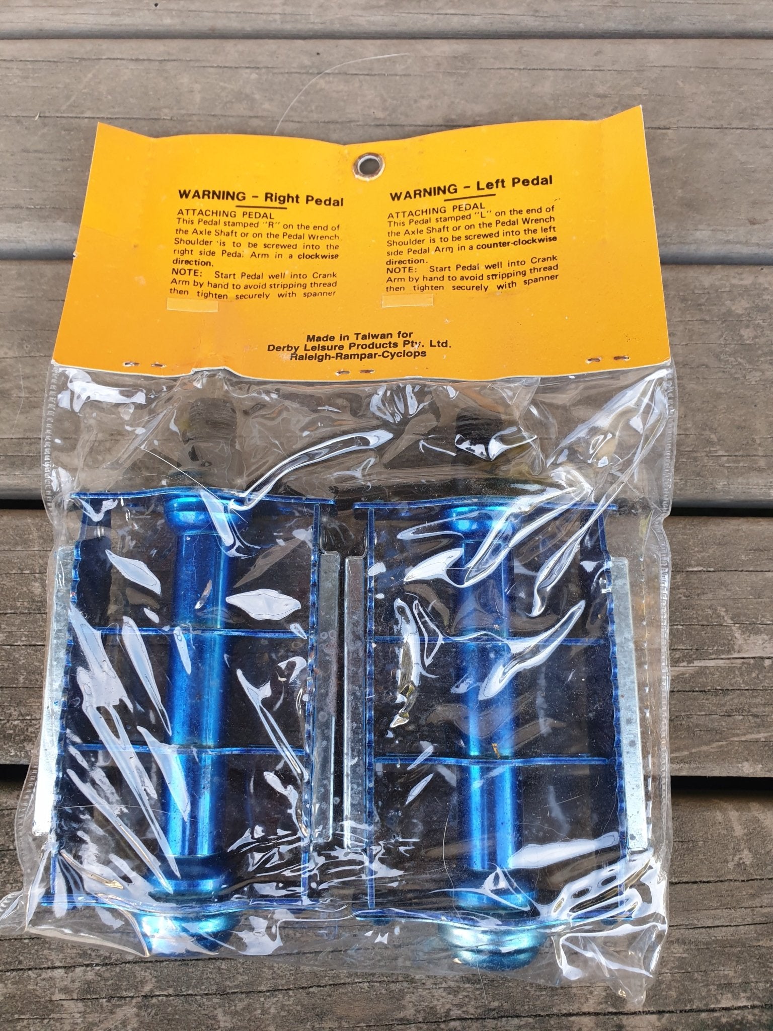 NOS - RAMPAR BMX ratrap BLUE pedals in 1/2" - old school bmx - Bmx Products AU