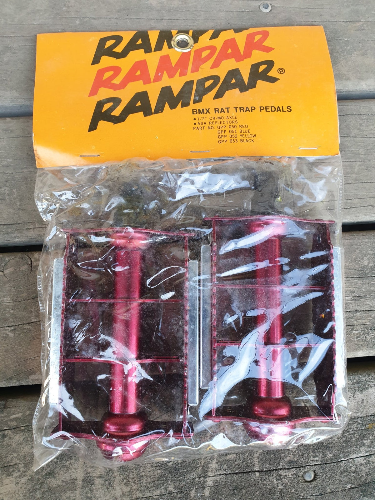 NOS - RAMPAR BMX ratrap RED pedals in 1/2" - old school bmx - Bmx Products AU