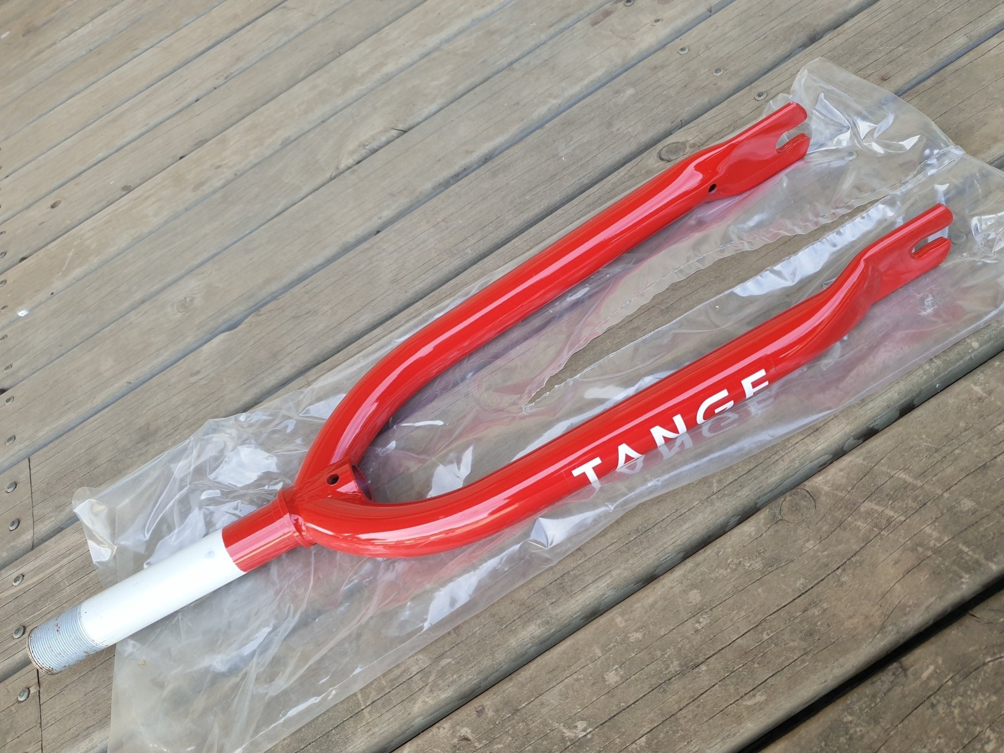 NOS - Red 20" TANGE TX1200 Pinched end forks - old school bmx - Bmx Products AU