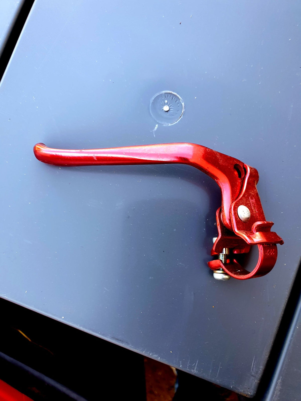 NOS - Shimano Genuine 80's RED Pre - bent Tourney LEFT brake lever - old school bmx - Bmx Products AU