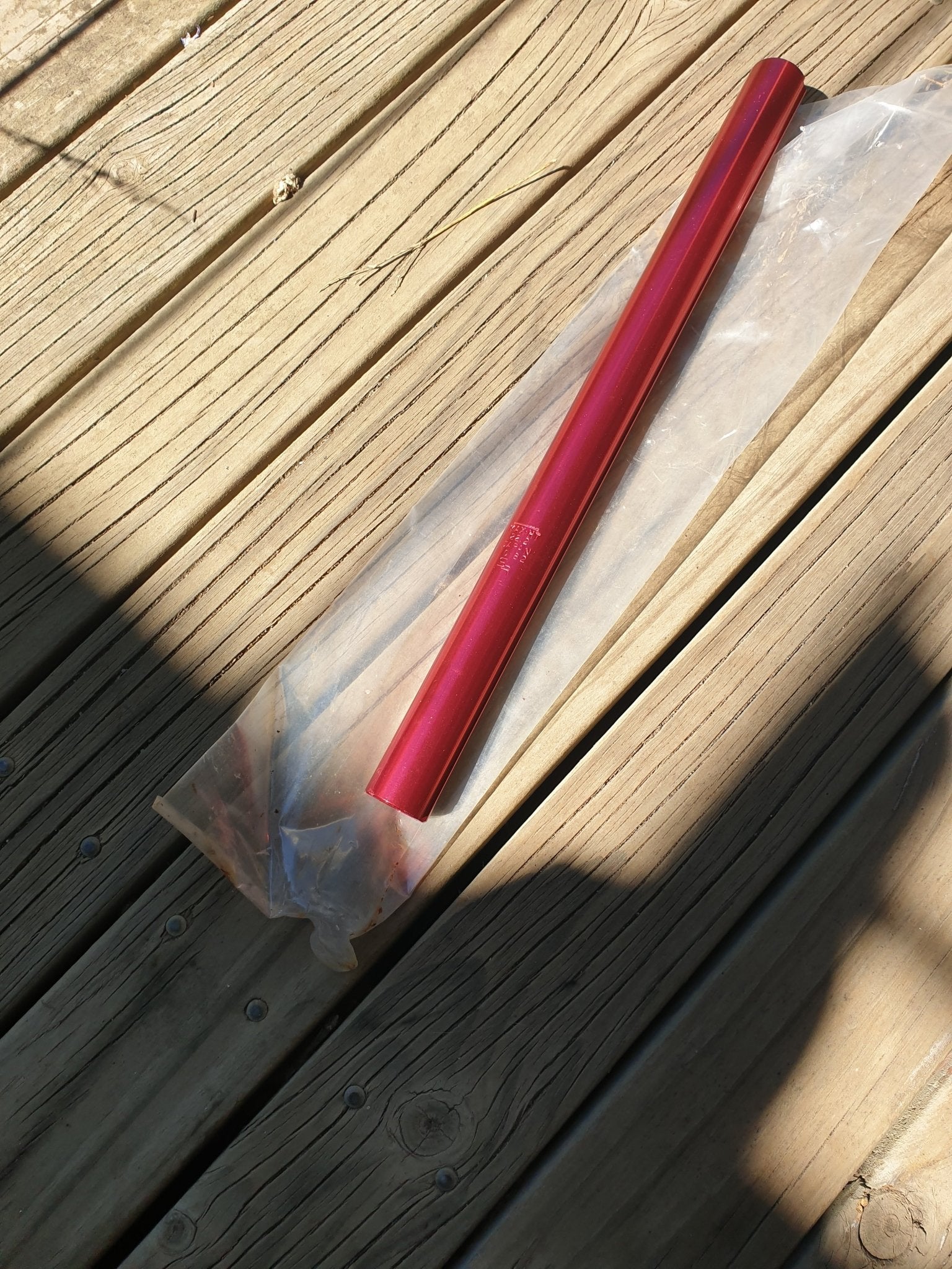 NOS - SR - 2 sided Fluted 22.2 RED seat pole - old school bmx - Bmx Products AU