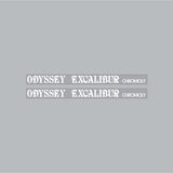 Odyssey - Excaliber white crank decals - old school bmx - Bmx Products AU