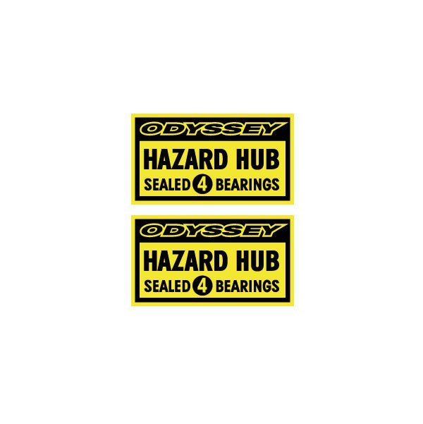 Odyssey - Hazard Sealed 4 bearings hub decals - old school bmx - Bmx Products AU