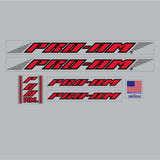 Panda - Pro - AM Black & Red on clear Decal set - old school bmx - Bmx Products AU