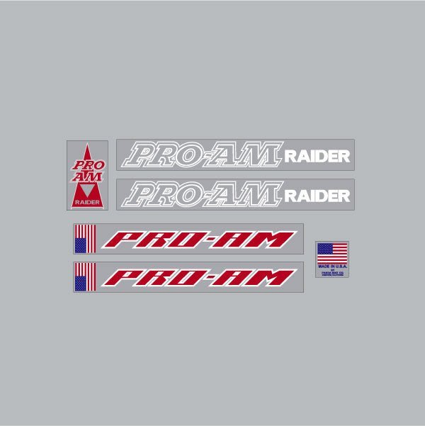 Panda - Pro - AM RAIDER - White on clear Decal set - old school bmx - Bmx Products AU
