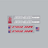 Panda - Pro - AM RAIDER - White on clear Decal set - old school bmx - Bmx Products AU