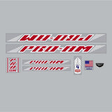 Panda - Pro - AM White & Red on clear Decal set - old school bmx - Bmx Products AU