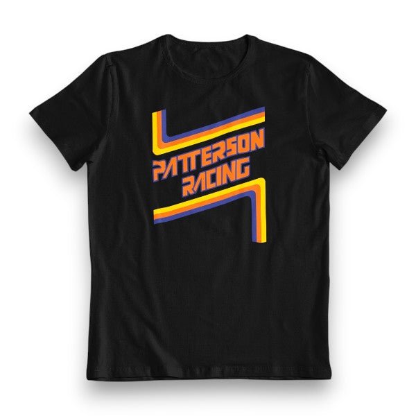 Patterson Racing on Black T-Shirt - old school bmx - Bmx Products AU