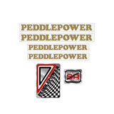 Peddlepower - Early GOLD decal set - old school bmx - Bmx Products AU