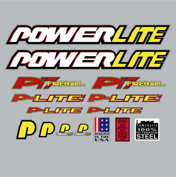 Powerlite - 1999 P17 Fireball Clear decal set - old school bmx - Bmx Products AU