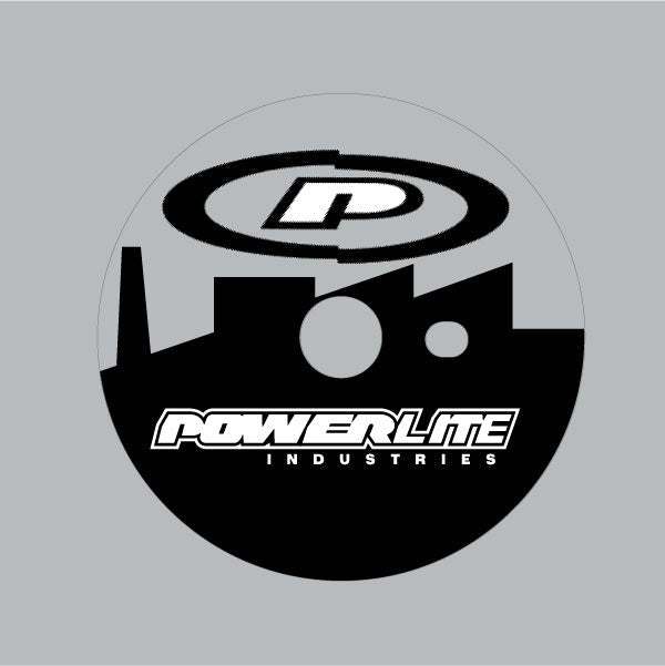 Powerlite - 90's Sprocket decal in black on clear - Bmx Products AU