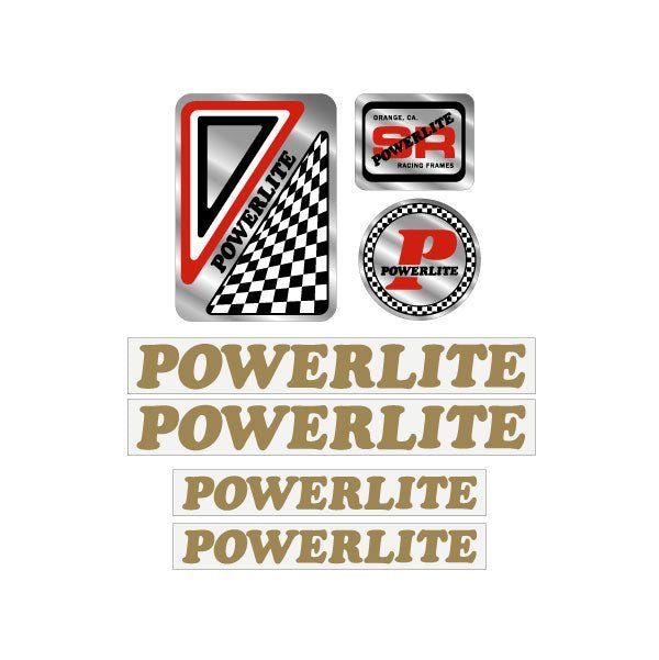 Powerlite - Early Gold decal set - old school bmx - Bmx Products AU