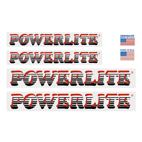 Powerlite - Early Striped clear decal set - old school bmx - Bmx Products AU
