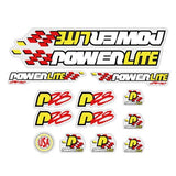 Powerlite - P28 - Red Yellow White Black on Clear decal set - old school bmx - Bmx Products AU