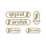 Pro Fab - decal set - Solid Gold on clear - Old school bmx - Bmx Products AU
