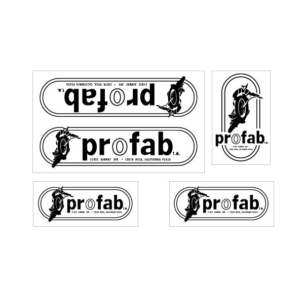 ProFab - decal set - Black outline on clear - Old school bmx - Bmx Products AU